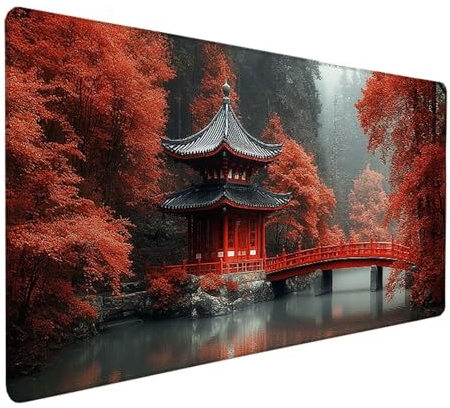 Landscape Mouse Mat, Architecture Gaming Mouse Pad 40x20in, Desk Mat Large, Office Desk Accessories, Mousepad Large with Stitched Edges, Improved Precision and Speed, for Gaming, Laptop, Office 0-2411