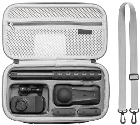 Estuche de Transporte para Insta360 x4 Air Lens Guard Case Portador Bolsa de Almacenamiento Protector de Viaje en Cáscara Dura con mosquetón para Accesorios Insta 360