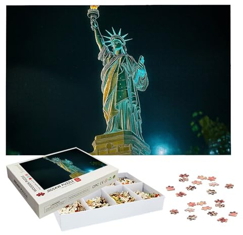 Puzzle 4000 Teile Erwachsene, New York Puzzle 4000 Teile, EIN Herausforderndes Rätsel, Landschaft Holzpuzzle Erwachsene mit Exquisiter Verpackungsbox, Puzzlespiele für Ganze Familie, Wanddeko, -7596