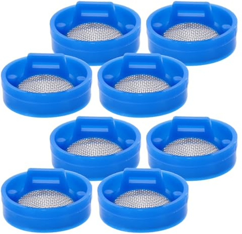 TEHAUX 8 Piezas Pantalla de Filtro de Entrada de Agua para Lavadora Malla de Plástico Azul, Fácil Instalación y Mantenimiento, Accesorio para Reparación de Lavadoras Automáticas