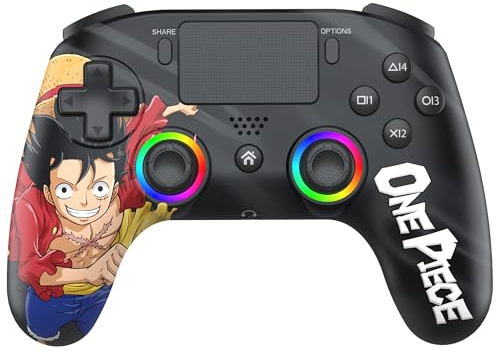 Subsonic - Manette sans Fil PS5 One Piece Luffy Fishman - Noire | Lience Officielle, Ergonomique, LED Programmables, Fonction Vibration, Pavé Tactile, Palettes Programmables - Pour PS5 et PC
