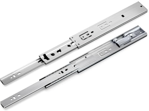 Eikuavons Schubladenschiene Vollauszug 250 mm 45 kg Soft-Close, 1 Paar | Verzinkter Stahl, kugelgelagerter Lauf, seitliche Montage, für Küche, Kommode und Werkstatt