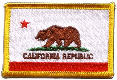 Aufnäher Patch Flagge USA Kalifornien - 8 x 6 cm