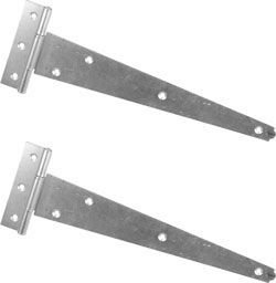 Ironmongery World 1 Pair 15 Strong Garden Gate Door Shed Tee T Hinges Silver...