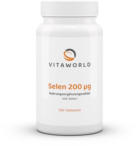 3er Pack Vita World Selen 200mcg 3 x 100 Tabletten Vegan Apotheker-Herstellung