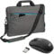 PEDEA Laptoptasche Fashion Notebook-Tasche bis 15,6 Zoll (39,6 cm) Umhängetasche mit Schultergurt inkl. Schnurloser Maus, Grau