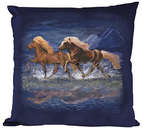 Fan-O-Menal Kissen mit hochwertigem Print - Pferde Isländer - 09112 blau ©Kollektion Bötzel
