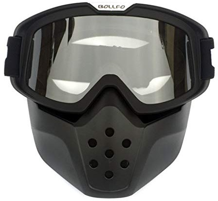 HCMAX Motorrad Brille Mit Abnehmbarer Gesichtsmaske Helm Nebelfest Winddicht Reiten Sonnenbrille