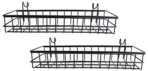 Baoblaze 2x Mesh Wire Basket, Hanging Tray, Wall Mount, 40x10cm