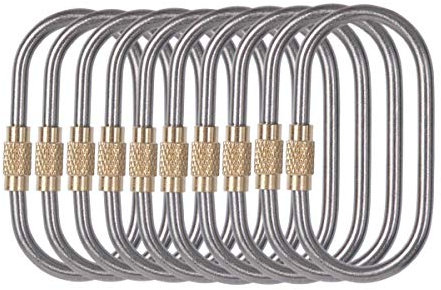 iBasingo Mousquetons en Titane Clips Petits Et LéGers avec Capuchon à Vis Porte-CléS Boucle De Suspension Crochets De Porte-CléS pour Bouteille De Couverts Porte-CléS Outil De Camping en Plein Air