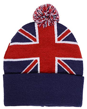 UK Union Jack United Kingdom Flag Beanie Cap Wintermütze, navy