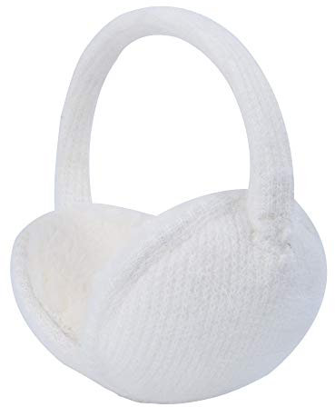 ZLYC Hiver Pliables Laine Tricoter Cache Oreilles pour Femmes Hommes(Blanc de Lait),Taille unique