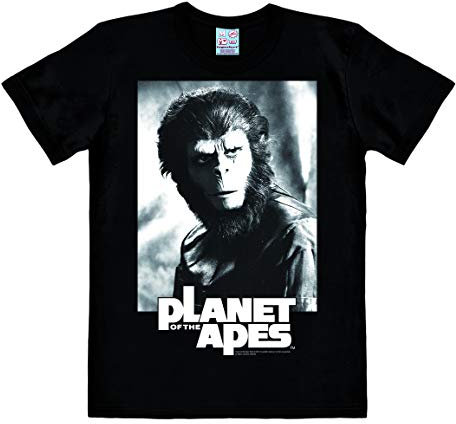 Logoshirt® Planet der Affen I Cornelius I T-Shirt Print I Damen & Herren I kurzärmlig I schwarz I Lizenziertes Originaldesign I Größe S