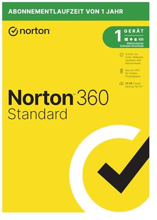 Norton 360 Standard 2025 | 1 Gerät | 1 Jahr | Aktivierungscode in Originalverpackung