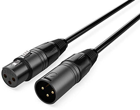 Audibax Silver Black Cable DMX 3 Pins 20 Metros