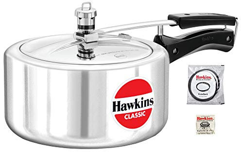 3.5 Litre Hawkins Classic Aluminium Pressure Cooker - Bundle with LSL Cookbook