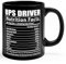 Lovesout Funny Ups Driver Nutritional Facts Christmas 2024 Gifts Lustige Kaffeetasse Keramik Tassen Schwarz 325 ml