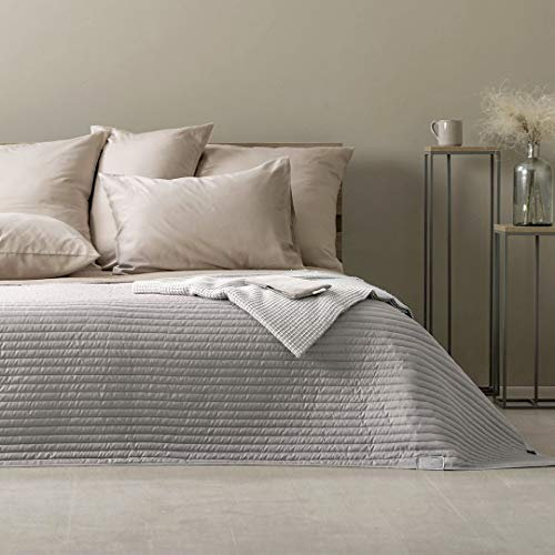 sei Design Luxus Tagesdecke Moderne Steppdecke Wohndecke Überwurf Sofadecke 220x240 220x260 (Living Trend - Taupe-hell, 240 x 260 cm)