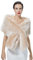 BEAUTELICATE Kunstpelz Schal Stola Bolero Damen Brautschal Wrap Jacke Mantel Winter Hochzeit Gatsby 1920er Jahre Kostüm (Champagner mit Loch, Einheitsgröße)