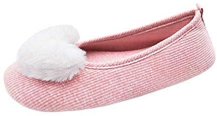 Xiedeai Scarpe da Ballerina Donna - Pantofole in Cotone Morbido Materno in Gravidanza Lavorate a Maglia con Tacco Elasticizzato Scarpe da Ginnastica in Spugna Leggera Rosa (3) 36 EU