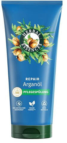Herbal Essences Repair Pflegespülung mit Arganöl 250ml. Von geschädigtem zu Geschmeidigerem, Glänzenden Haar, Intensive Pflege, Inhaltsstoffe natürlichen Ursprungs, Vegan