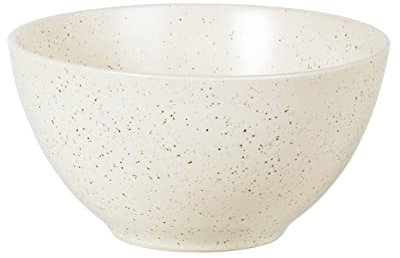 broste Copenhagen Nordic Vanilla Schale aus Steingut in der Farbe Créme gesprenkelt, Maße: 17cm x 17cm x 8cm, 14533434