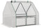 Outsunny Huerto Urbano con Invernadero Invernadero de Exterior 127x95x92 cm Tipo Caseta con Arriate de Acero Interior Ventana Enrollable y Cubierta de PE 140 g/m² para Cultivos Plantas Flores Blanco