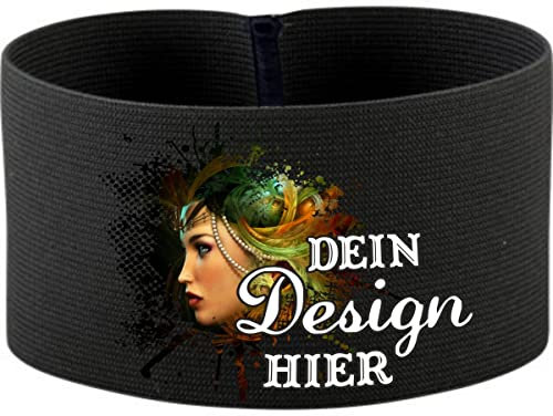 Kleiner Fratz gummielastische Armbinde 10 cm personalisiert mit deinem Wunschtext oder Logo (Farbe schwarz) (Gr. 3XL - 33 cm)