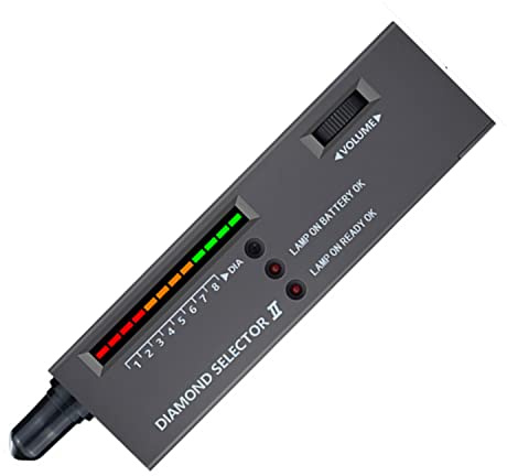 Jyving 1 x Schmucktester für Gold/Silber/Diamanten, DC 9 V, Wahlschalter, digitales Testen, LED-Licht mit Tragetasche für Edelstein-Dokumententests