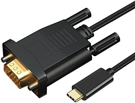 VGA to USB-C Adapter, 1080P Type-C Male to SVGA Male Converter - Thunderbolt to D-Sub Connector for MacBook Pro/Air/2020/2019/2018, All USB-C Devices (1m)