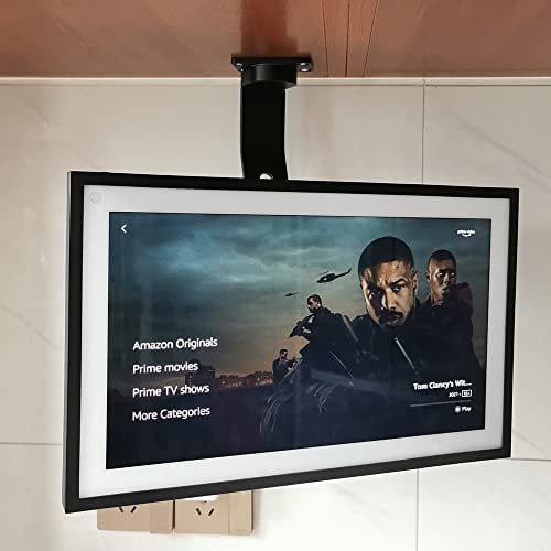 Unterschrank-Halterung, für Amazon Echo Show 15, hält Echo von der Theke und dreht sich von Seite zu Seite, Decken- oder Unterschrankhalterung, schwarz 026-01