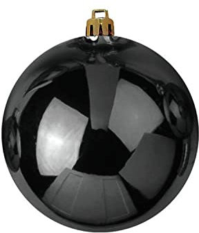 INNA-Glas Bola de Navidad Teodora, Negro Brillante, Ø30cm - Bola para árbol de Navidad