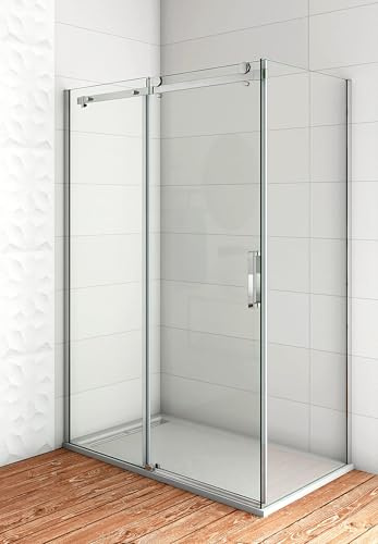 Aica Sanitär 100x80cm Duschkabine Schiebetür Duschtür 6mm Glas Duschabtrennung Dusche H195cm