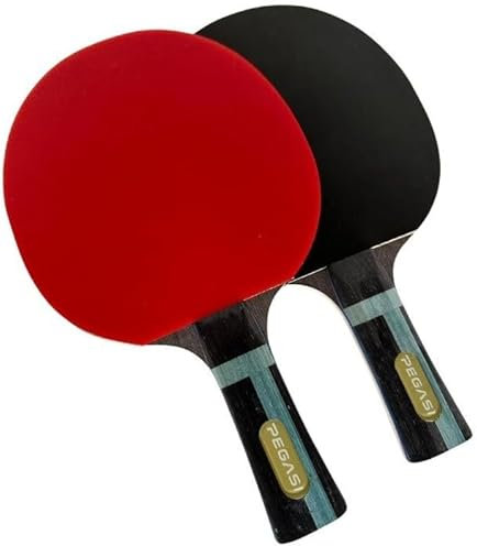Pegasi Tischtennisschläger 7 Sterne - Table Tennis Racket - Tischtennisschlaeger - Table Tennis Bat - Fortgeschrittene Spieler - ITTF-zugelassener Gummi - Professional - Rot