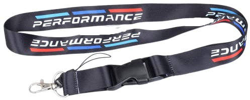 Stickerloveshop Performance M Schlüsselanhänger Auto Tuning Schlüsselband M Farben JDM Lanyard für Männer und Frauen Geschenkideen (Schwarz)
