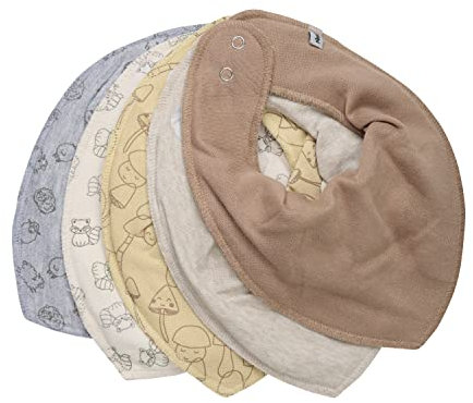PIPPI Unisex Baby Bandana Bib (5-Pack) dreieck Lätzchen, Straw, One Size (5er Pack)