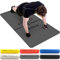 Große Trainingsmatte – extra breite und extra dicke Yogamatte (183 cm x 80 cm x 10 mm), TPE-Fitnessmatte mit Tragegurten, perfekt für HiiT-Heimtraining und Pilates, stark und flexibel (dunkelgrau)