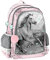 Pferde Fan Rucksack Kinderrucksack für Jungen und Mädchen (23KO) mit DREI größen Fächern und seitlichen Getränkenetzen, 42 x 30 x 18 cm, rosa/grau