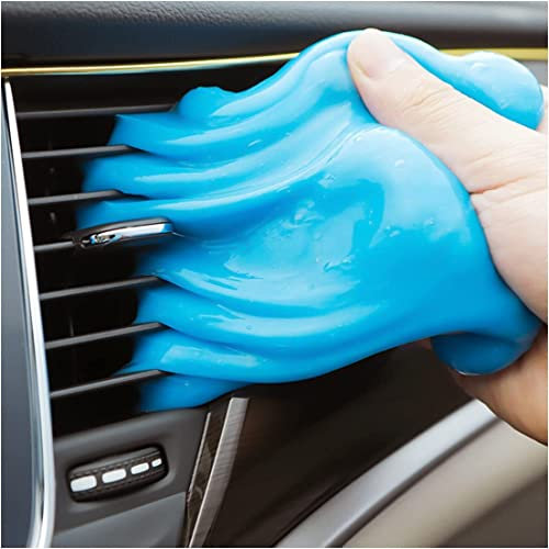 Gel de limpieza de coche, limpieza de polvo interior, gel antipolvo universal para ventilador de coche, PC, ordenadores portátiles, cámaras (azul)