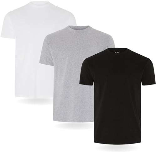 FM London Pack de 3/5 Camisetas Ricas en Algodón para Hombre, Entalladas