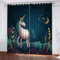 GIOVIA 3D Einhorn Vorhänge Abdunkelnde Mond Sternenhimmel Kindervorhänge Vorhang mit ösen 2er Set Gardinen Blickdicht Verdunkelungs für Kinderzimmer Schlafzimmer Wohnzimmer B 150 X H 166 cm