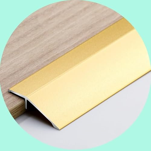 Aluminium Alloy Floor Transition Strip, Thresholds Reducer for Uneven Floor/Door/Carpet/Tile, Interior metal Threshold Ramp, Suitable for height of 3mm-15mm ( Color : Gold , Size : 2*90cm (3ft) )
