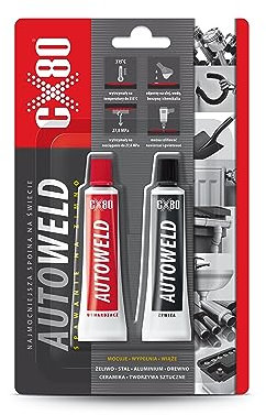 CX80 | QUICK WELD 2K-Epoxidkleber | Schnellhärtender Kaltmetall-Kleber für Metall, Holz, Keramik, Kunststoff & mehr | Formbar bis 4 Min. | Hitzebeständig bis +150 °C | 2×27 g Tuben