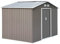 Outsunny Cobertizo de Jardín Exterior 4,83 m² 277x195x192 cm Caseta de Jardín Metálica para Almacenamiento de Herramientas con Base Refuerzo (Suelo NO Incluido) Gris