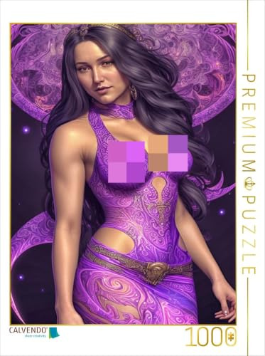 Puzzle · Rhonda trägt EIN Modell mit aparten Ausschnitten | Modefantasien: Mode und Models geschaffen durch künstliche Intelligenz · 1000 Teile · Lege-Größe 64 × 48 cm · CALVENDO Puzzle