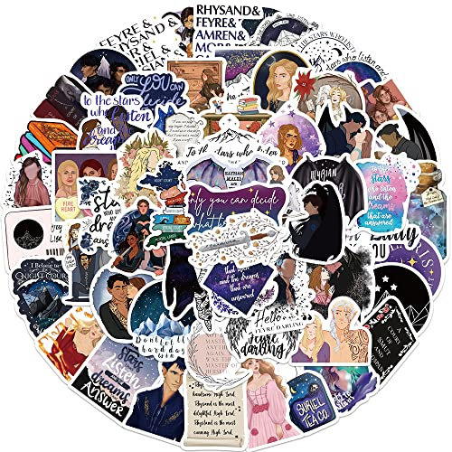 Bric Dodo 60 Stück Acotar Aufkleber Auto Laptop Telefon Gitarre Skateboard Motorrad Fahrrad Acotar Stickers Set Vinyl Wasserdicht Aesthetic Aufkleber für Jugendliche Kinder Erwachsene