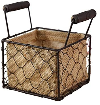 DIKACA Blumenkorb Töpfe Für Pflanzen Dekorative Aufbewahrungskörbe Korb Mit Griffen Retro Stoffkorb Dekorativer Aufbewahrungskorb Pflanzentöpfe Tragbar Retro-Tuch