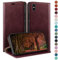 HUOUH for iPhone XS Max 6,5 Wallet case with RFID Blocking PU Leather,Credit Card Holder,Flip Folio Book Phone cases Shockproof Cover Women Men for Apple XS Max case Wine Red