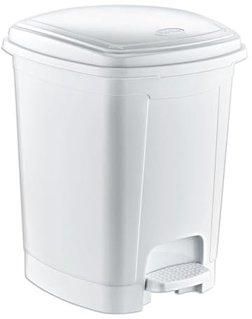 Best House | Pedal Bin | 22 Litres | White | Pack of 1 | Foot Pedal Dustbin | Trash Can/Garbage Waste Bin | Rubbish with Lids Used for Home Office, Hospitals Garbage management, Bathroom or Outdoor