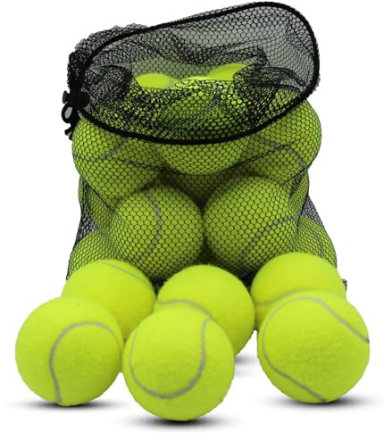 Magicorange Tennisbälle, 20 Stück, Tennisbälle für Hunde, Spielbälle für Haustiere, mit Netztasche für einfachen Transport, bunt, leicht zu fangen, Gelb